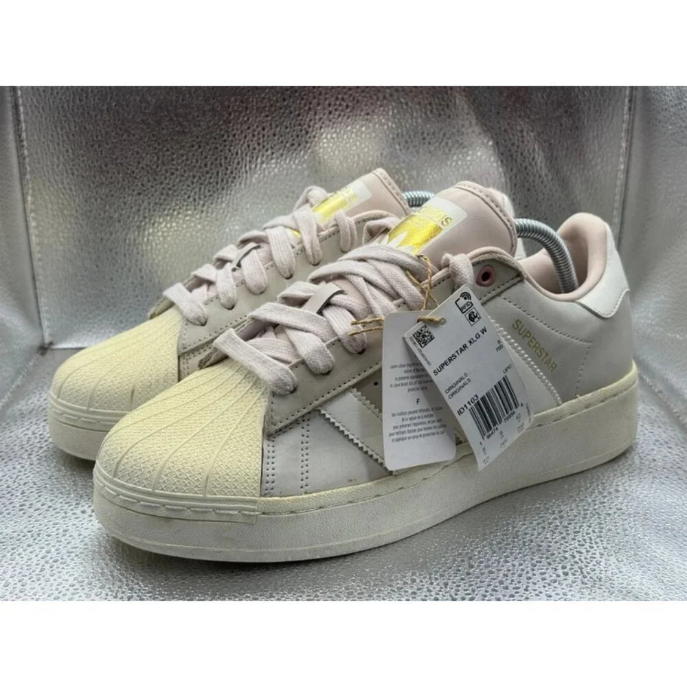 Size 9.5 Adidas Originals Superstar XLG‎ Putty Mauve Ivory Sneaker Shoes ID1103